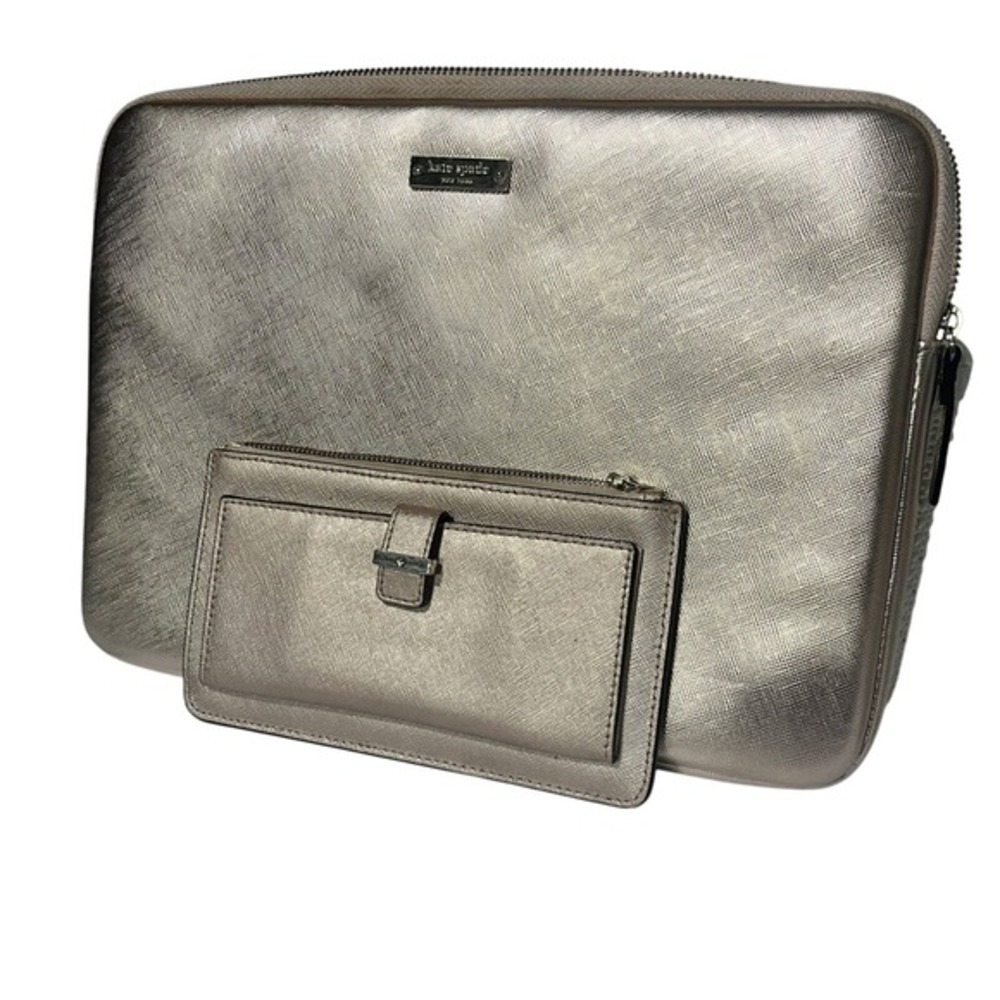 Kate Spade Laptop Sleeve‎ and Wallet Set Rose Gold Saffiano Leather Tech Case